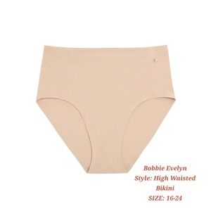 Evelyn & Bobbie High Waisted Bikini Petal Drift Beige Underwear 1704 Size 16-24